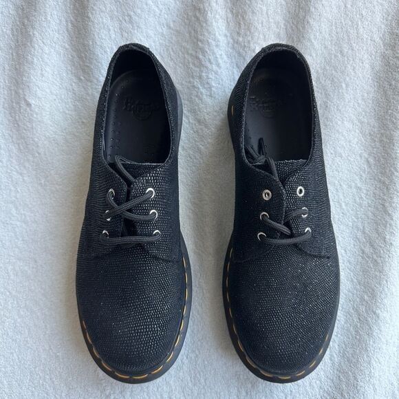 New Dr. Martens  1461 Glitter Ray Black women’s oxfords US Size 9 chunky‎ - Picture 6 of 12